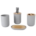 thumbnail image 2 of JUEGO DE ACCESORIOS DE BAÑO DE 4 PIZAS, ESENCIAL PARA BAÑO INGERMABLE, INCURSIVO DISPENSADOR DE LOCONO Y SOPORTE PARILO DE DIENTES, TAZA PARA CEPILLO DE DIENTES, JABONERA,, 2 of 7