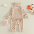 thumbnail image 2 of Beilxfa Baby Girl Newborn Clothes Western Outfit "DADDY'S GIRL" Letter Print Long Sleeve Romper Jumpsuit Infant Fall Winter 2PCS Outfits 0-6M, 2 of 5