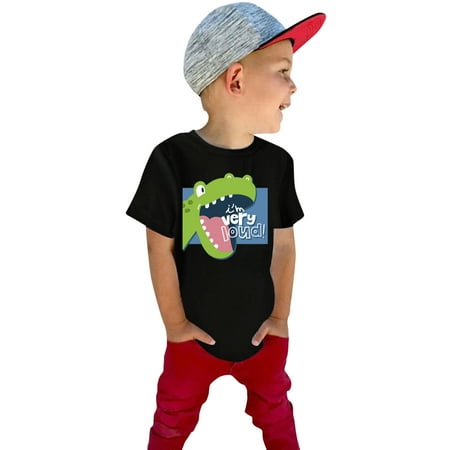 

Otqutp Child Funny Tops Summer Toddler Boys Girls Short Sleeve Cartoon Letter Prints T Shirt Crewneck Fashion Tops for 2 to 7 Years