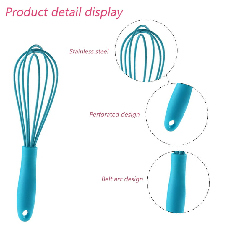 Silicone Whisk, Heat Resistant Kitchen Whisks for Non-Stick Cookware,  Balloon Egg Beater for Whisking, Blending, Beating, Frothing & Stirring,sky  blue,sky blue，G41070 