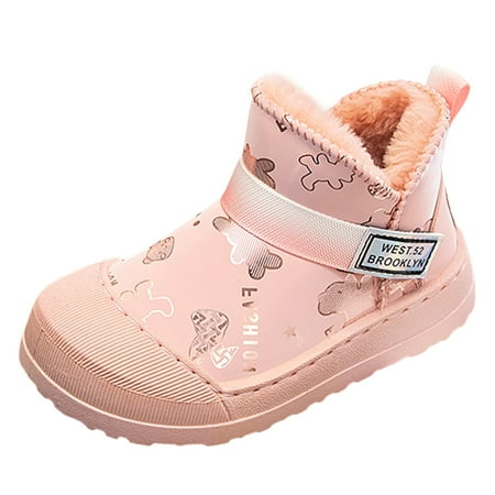 

Toddler Shoes Children Shoes Plus Velvet Thickening Boots Warm Winter Short Boots Fashionable Princess Short Boots Girls Shoes(Color:Pink Size:10-10.5 Years)