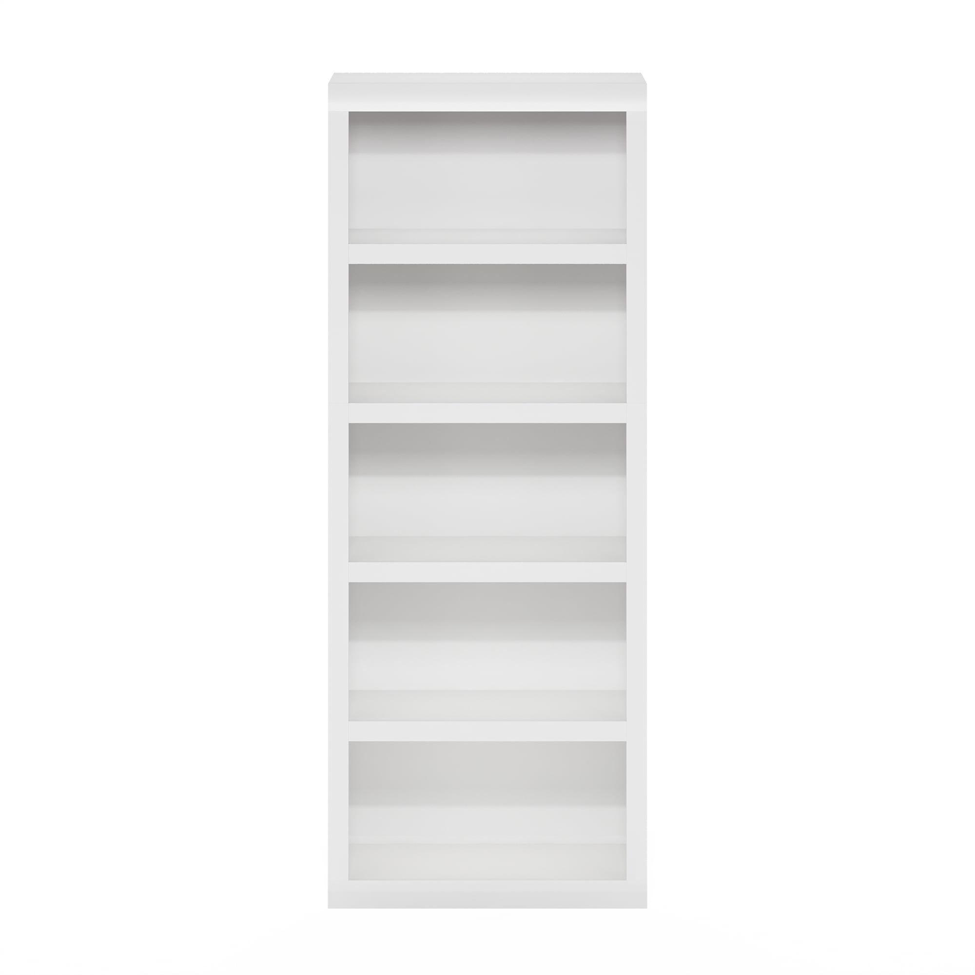 Furinno Rail 5-Tier Open Shelf Bookcase, White
