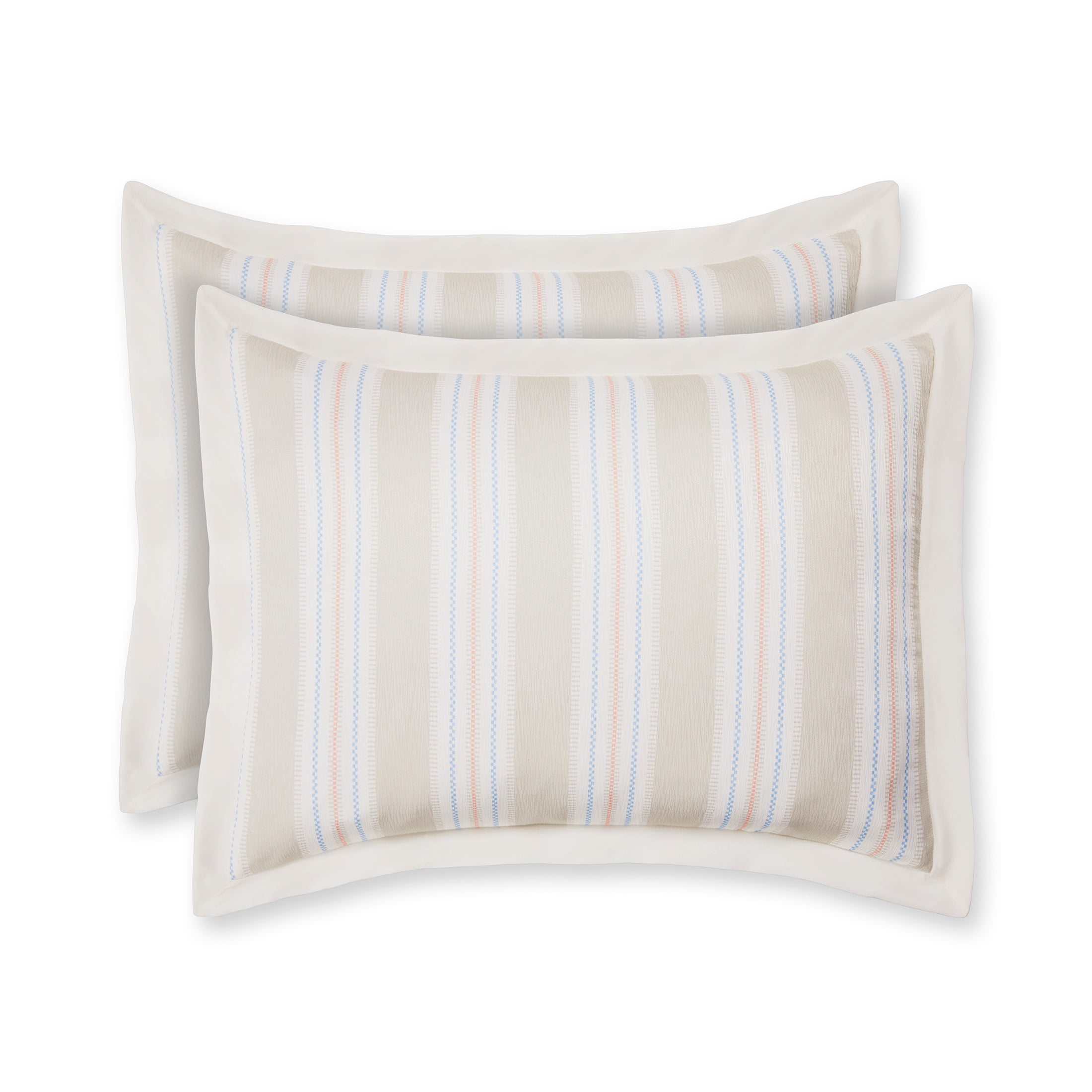 Mainstays by Becky G. & Alejandra 3-Piece Beige Stripe Comforter Set with Shams, Full/Queen
