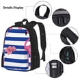 thumbnail image 3 of Disketp Pink Flamingo Large Capacity Backpack Lunch Bag Pencil Case Combination 3 Piece Set for Student, 3 of 7