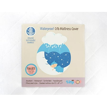 Organic Bamboo Crib Mattress Protector - Vinyl Free, Fitted Sheet Style, Waterproof, Hypoallergenic, Highly Absorbent, Ultra Soft, Includes Free Organic Muslin Washcloth! - Walmart.com