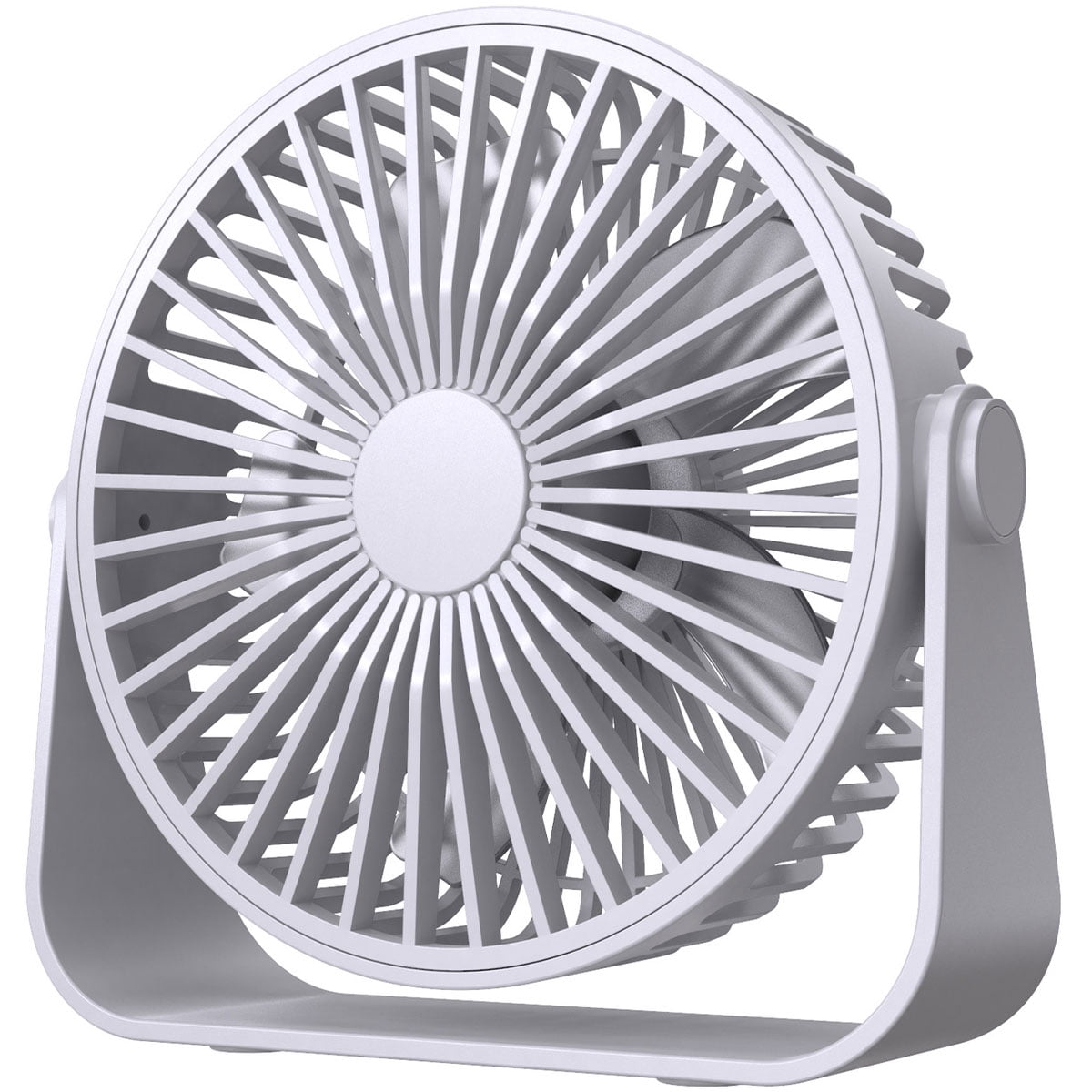 White Desk Fan Small Table Fan with 360°Rotatable 3 Speed Adjustable