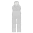 thumbnail image 6 of TiaoBug Women Sequin Latin Dance Jumpsuit Fringe Jazz Tango Rumba Salsa Ballroom Dance Rompers Silver 4XL, 6 of 7