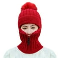 thumbnail image 1 of Thick Hat Dust-proof Zipper Women Winter Riding Hats for Festival, 1 of 10