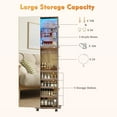 thumbnail image 6 of 360° Rotating 63'' LED Jewelry Armoire,Full Length Mirror Large Capacity Floor Standing 3 Color Dimmable Jewelry Organizer Armoire, 6 of 8