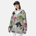 thumbnail image 3 of Kdxio Cute Dinosaurs Print Women Men Sun Protection UPF 50+ Jackets Zip Up Long Sleeve Hoodie Hiking Lightweight with Pockets, 3 of 7