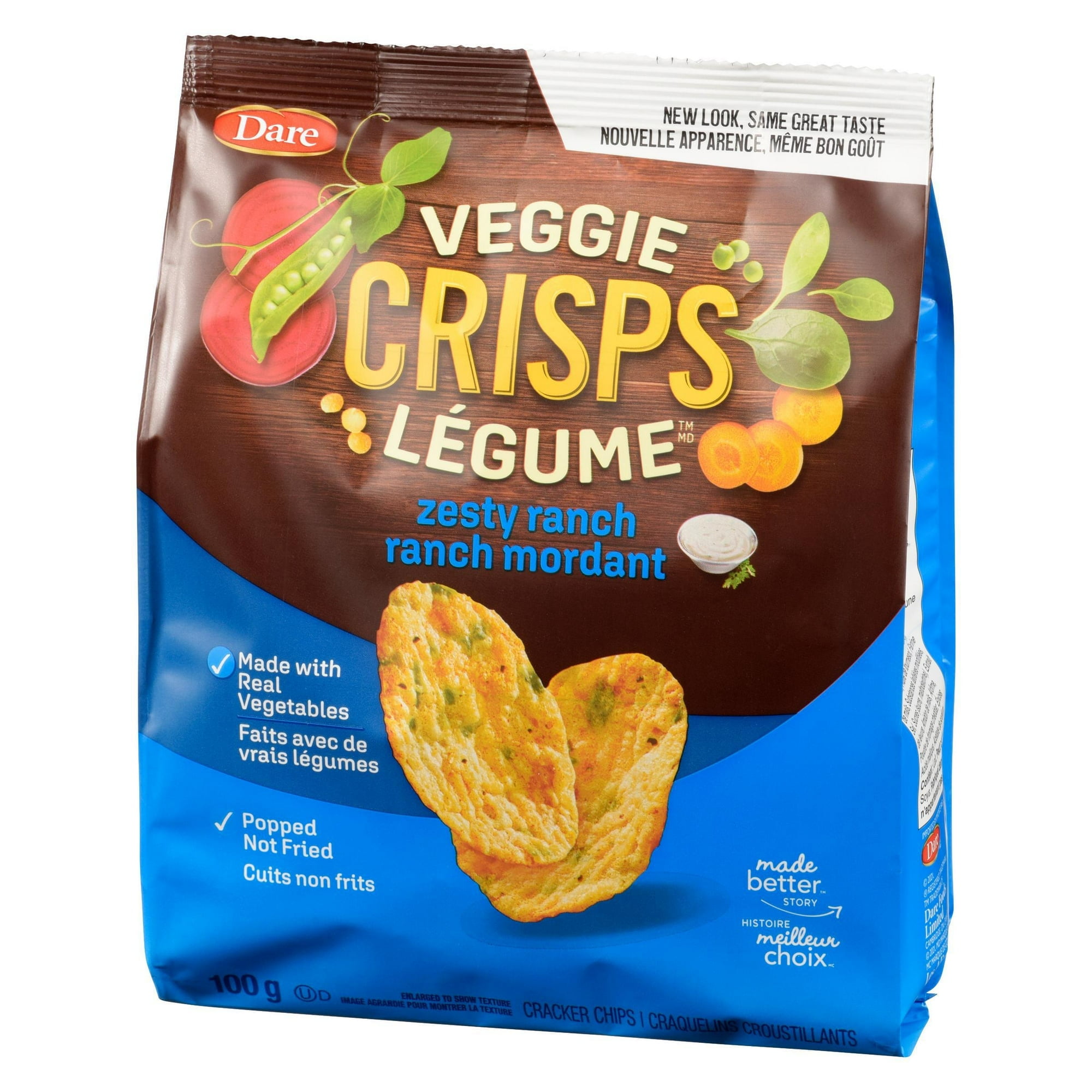 Dare Veggie Crisps Zesty Ranch Crackers Chips, 100 g