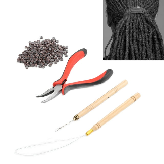 Hair Extension Tools Kit, Hair Styling Tools, Bead Device Tool Kits, Hair Extension Set Includes 500/200pcs X Ring, 1 X Tool, 1 X Hook Tool And 1 X Plier