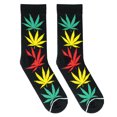 thumbnail image 2 of Crazy Socks Rasta Leaves, Weed Themed, Fun Print Novelty Crew Socks for Men, 2 of 6
