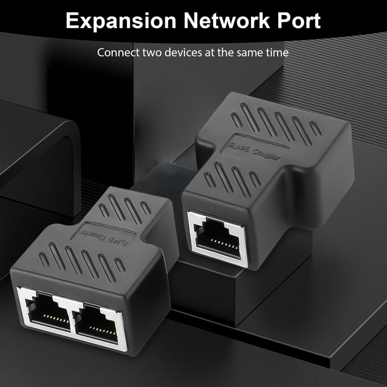 Ethernet Splitter, RJ45 1 Male to 2 Female LAN Ethernet Cable Splitter  Suitable Super Cat5, Cat5e, Cat6, Cat7 LAN Ethernet Socket Connector