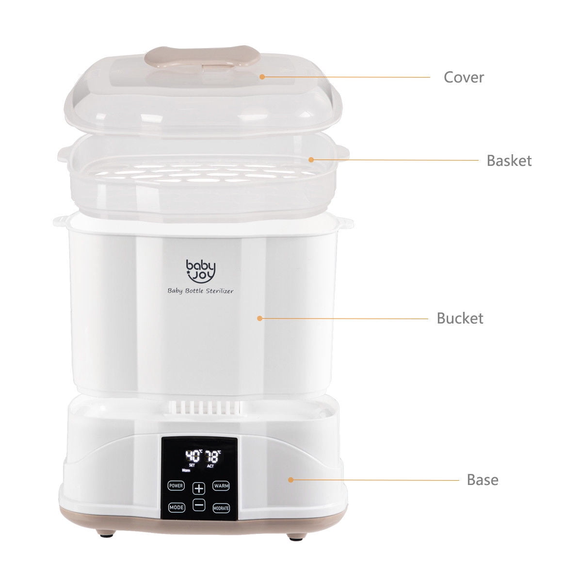 Fit All Baby Bottles Constant Mode 6-in-1 Large Capacity Intelligent Steam Sterilizer And Dryer Baby Bottle Sterilizer And Dryer Multifunctional 500W Electric Steam Sterilizer