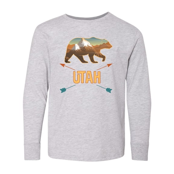 Inktastic Utah Vacation Bear Silhouette Long Sleeve Youth T-Shirt