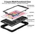 thumbnail image 6 of TJS for iPad 9th (2021) / 8th (2020) / 7th (2019) / Generation 10.2 Inch Case with Pencil Holder, Rotatable Hand Strap Kickstand Hybrid Heavy Duty Shockproof Protective Case (Black), 6 of 6