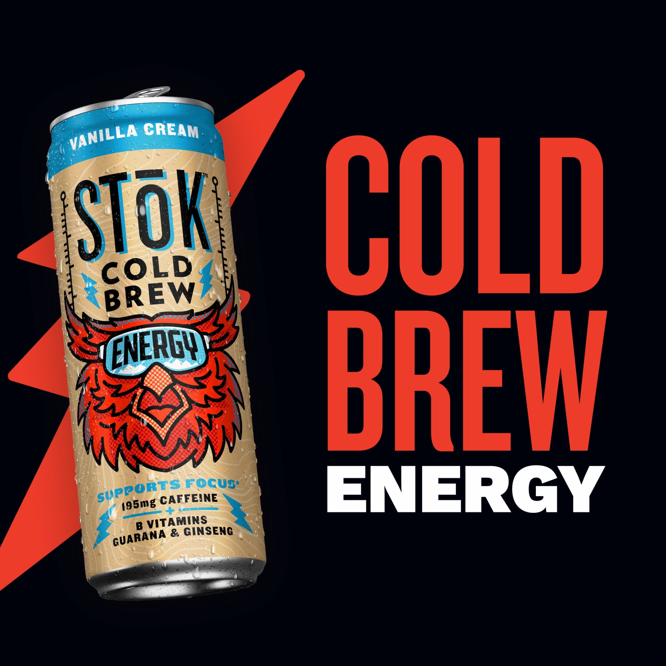 SToK Cold Brew Energy Vanilla Cream Canned Coffee Drink, 11 fl oz