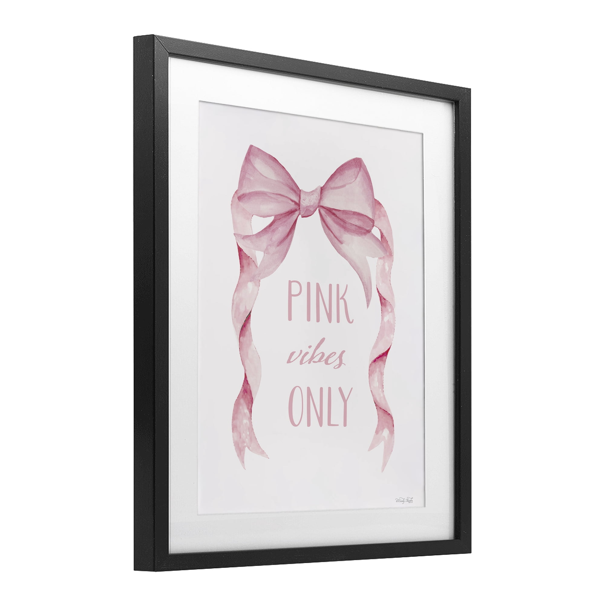 Stupell Industries Feminine Pink Vibes Only Black Framed Print Under Glass, design by Cindy Jacobs
