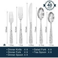 thumbnail image 2 of 40PCS Stainless Steel Silverware Set, Modern Mirror Polished Cutlery with Forks Spoons Knives for Kitchen Dining, 2 of 6