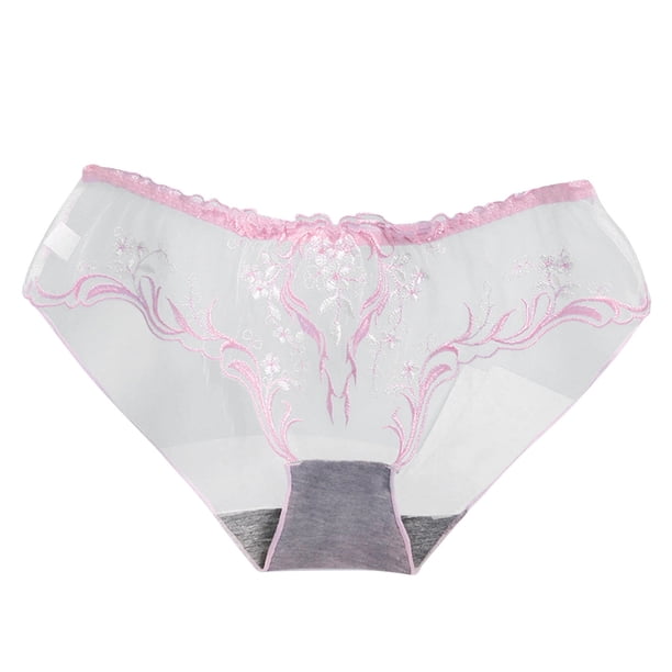 Gibobby Ropa interior de encaje sexy Ropa interior de verano para mujer, pantalones triangulares nuevos sencillos y encantadores finos transparentes para mujer(Rosa,XL)