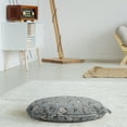 thumbnail image 3 of Marine Round Floor Cushion with Handle, Castles on Rocks Travel Discovery Historical Monuments in the Sea Sailboat Adventure, Pillow for Living Room & Dorms, 18" Round, Grey Ivory, by Ambesonne, 3 of 4