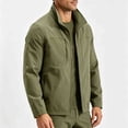 thumbnail image 6 of Homenesgenics Jackets for Men Big and Tall Casual Lightweight Long-Sleeve Hoodless Casual Outerwear with Zipper Pockets Green L, 6 of 6