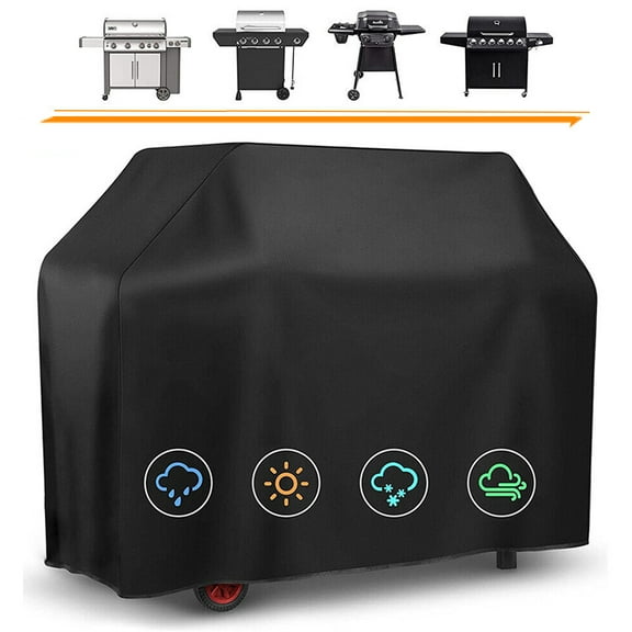 Grill Cover, IC ICLOVER Kettle Grill Waterproof Dustproof Round Cover, Patio Garden Gas Barbecue Smoker Fire Pit Cover with Elastic Strap Weather Water Resistant BBQ Cover for Weber Char Broil Big