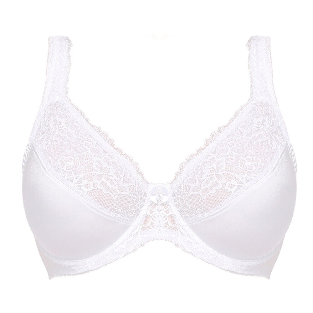Gemm White Bra Satin & Lace 40g Underwired Firm Control Full Cup for sale  online