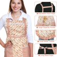 thumbnail image 3 of 3 Pieces Kitchen Floral Aprons Soft Flower Aprons Women Chef Aprons Adjustable, 3 of 5