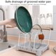 thumbnail image 3 of Soporte para encimera de cocina con ranura en U, tapa de olla ajustable, desmontable, estante de almacenamiento de revistas con barra de toalla, gris Inevent HA000748-01, 3 of 6