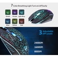 thumbnail image 4 of CHOK Wireless Gaming Mouse 2.4G Optical Rechargeable Silent Mice Colorful LED Portable with USB Receiver Black, 4 of 6