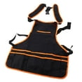 thumbnail image 1 of Adjustable Unisex Tool Apron Black Heavy Apron for Woodworking Orange, 1 of 8