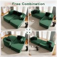 thumbnail image 4 of 77.2" Teddy Fabric 32D Boneless Sofa,Modular Sectional Sofa with Curved Armrest,Contrast Color Design with Pillow,Fluffy Comfy Couch with L Shaped Chaise,for Living Room,No Assembly Required,Green, 4 of 7