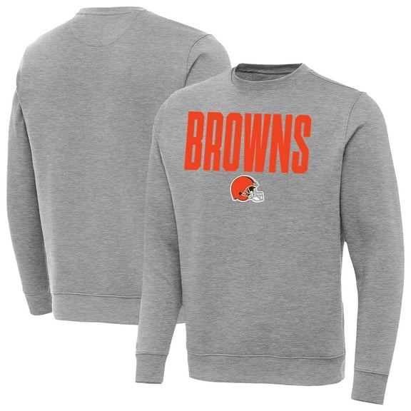 Men's Antigua  Heather Gray Cleveland Browns Victory Sweatshirt