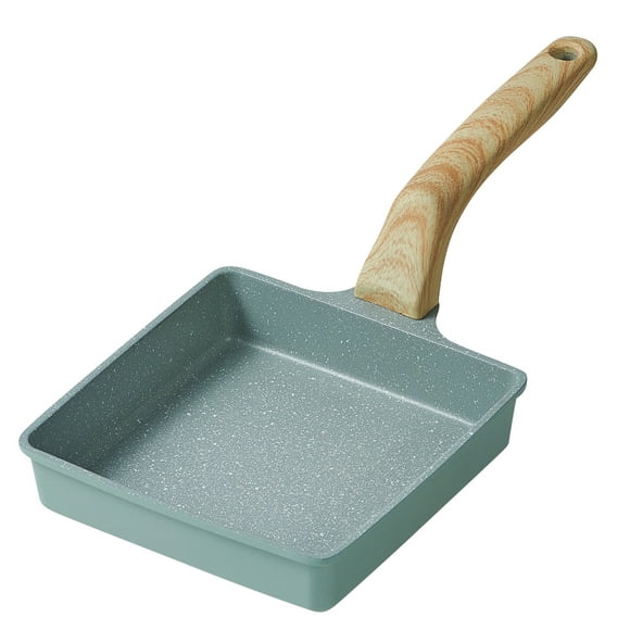 Zootealy Japanese Omelette Pan Maifan Stone Non-stick Egg Roll Pan Frying Pan With Wood Handle for Baby Kids Food Cooking