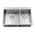 thumbnail image 4 of Ruvati 33 x 22 inch Drop-in 60/40 Double Bowl 16 Gauge Topmount Kitchen Sink, 4 of 12