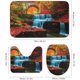 thumbnail image 3 of Juego de 4 cortinas de ducha con diseño de alces en el bosque con alfombrillas antideslizantes, tapa de inodoro y alfombrilla de baño, cortinas de ducha con paisaje natural otoñal con 12 ganchos,, 3 of 5