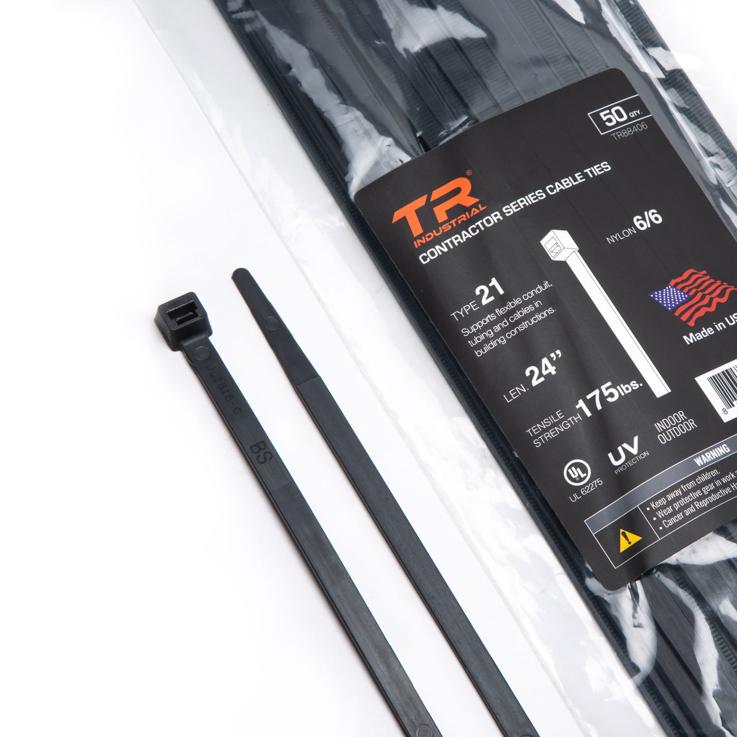 TR Industrial Contractor Series UV Cable Ties (50Piece), 24", Type 21S
