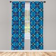 thumbnail image 4 of Ambesonne Abstract Window Curtains, Floral Repeating Tile Art, Each 28" W x 84" L, Sea Blue Cobalt Blue, 4 of 4
