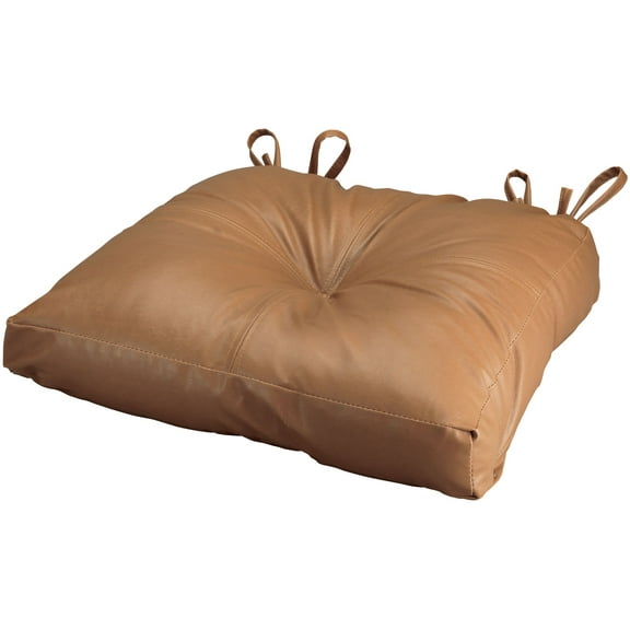 Faux Leather Chair Pad - Camel