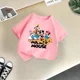 thumbnail image 3 of Camiseta de algodón de manga corta de verano de Mickey Minnie de Disney para niños, camisetas casuales de moda para niños y niñas, camisetas lindas de dibujos animados, ropa para niños, 3 of 5