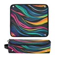 thumbnail image 5 of Hair Tools Storage with Heat Resistant Mat- Colorful Lines Printed Curling Iron Travel Bag/Flat Iron Case for Women, 5 of 8