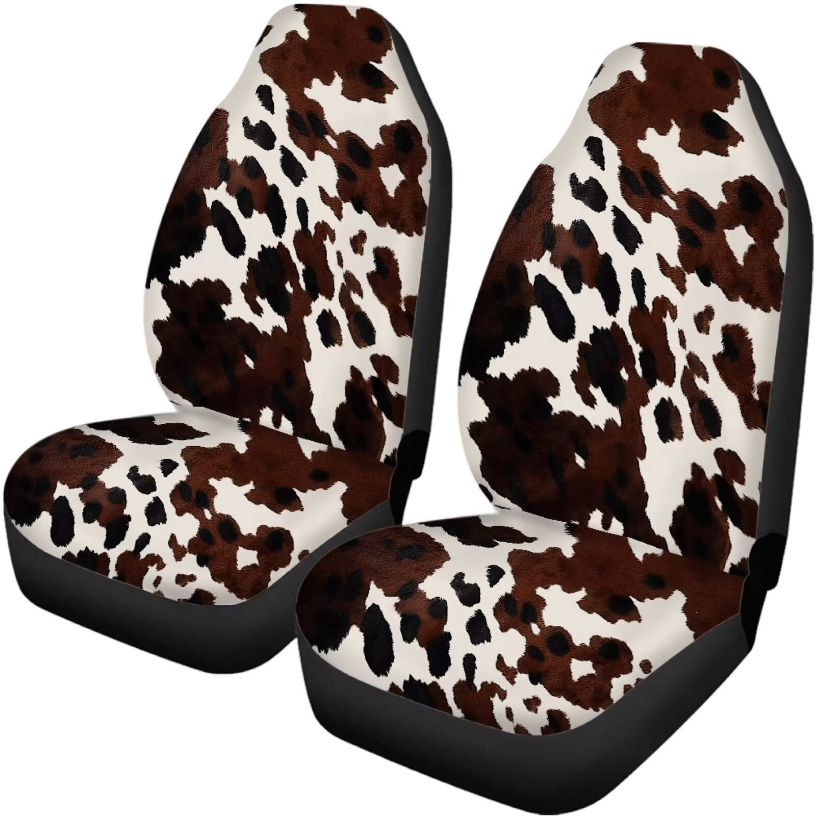 Pzuqiu Brown Cow Car Seat Covers Full Set Lightweight Front and Rear Seat Cover Set Breathable Car Seat Covers Front Seats Back Seats Easy to Install Universal Fit Most Cars Sedans Trucks