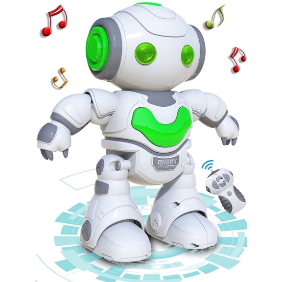 Babyltrl Robot Toy for Kids,RC Intelligent Electronic Dancing Robot with Music / Light for Age 3-6 Boys Girls,White