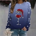 thumbnail image 2 of VJATTWR Mes Articles Chandail en Molleton de Noël pour Femmes Automne et Hiver Flocon de Neige Rouge Verre Dégradé Imprimé Col Rond Épaule Manches Longues Décontracté Sport Chandail en Molleton Get it Fast, 2 of 4
