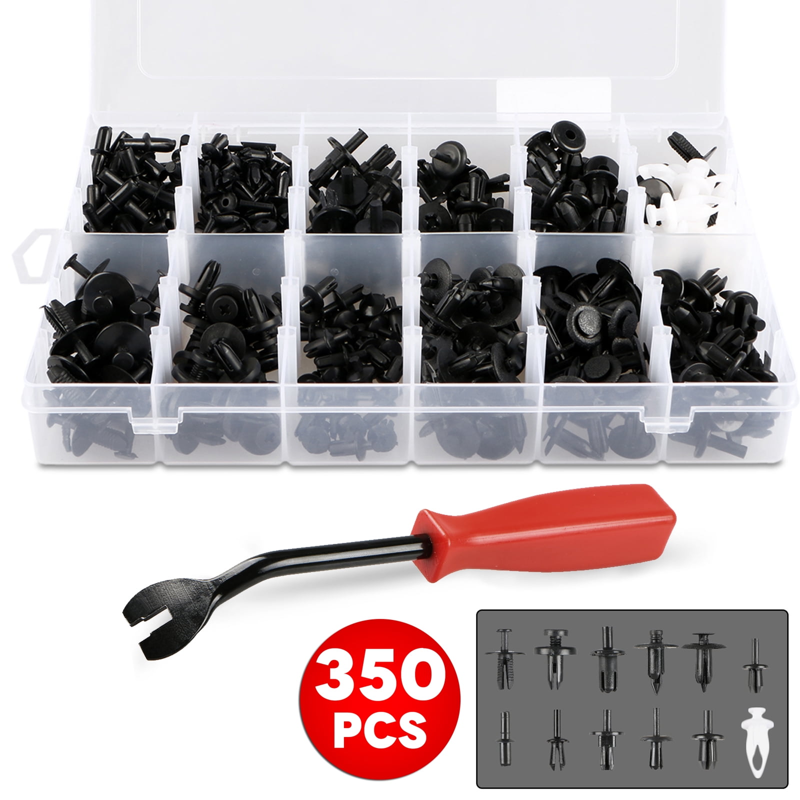 350x Car Body Plastic Push Pin Rivet Fasteners Moulding Clips Set