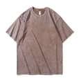 thumbnail image 4 of Tops for Women Short Sleeve Washed Graphic Casual Basic Summer Loose T Shirts Coffee 5XL, 4 of 4