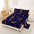 thumbnail image 2 of Manfei Cartoon Halloween Bed Sheets,Colorful Fall Leaf Pattern Full Size Sheets,4-Piece,1 Flat Sheet,1 Fitted Sheet and 2 Pillowcases, 2 of 6