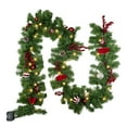 thumbnail image 2 of 8.2 FT LED Christmas Garland with Pinecones & Berries - 50 Warm White Battery Operated Lights, 8 Modes Prelit Garland for Indoor/Outdoor Holiday Door and Home Decor, 2 of 7